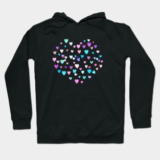 Mom Multicolored Love Hearts Gum Pink Hoodie